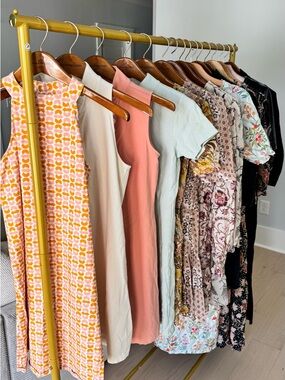 Mixed Women's Dresses and Tops - Pastel Peach, Cream, Light Blue & Floral